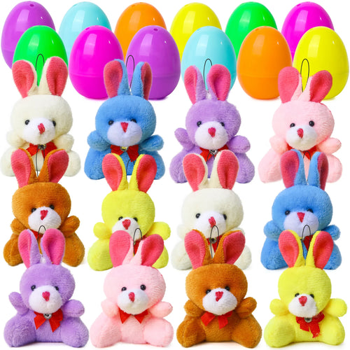 12Pcs Bunny Plush Prefilled Easter Eggs 2.2in - plush