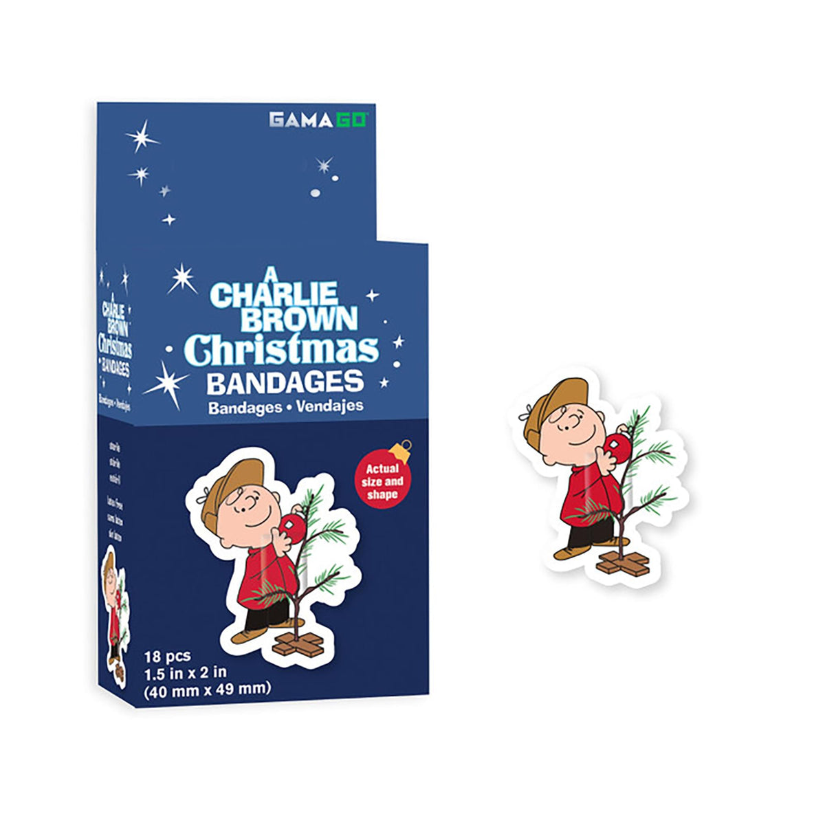 Peanuts A Charlie Brown Christmas Adhesive Bandages | Set of 18 - bath-body